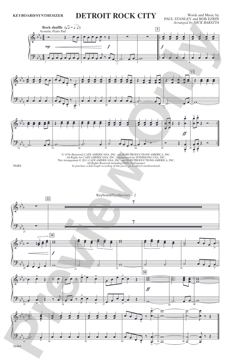Detroit Rock City: Keyboard/Synthesizer