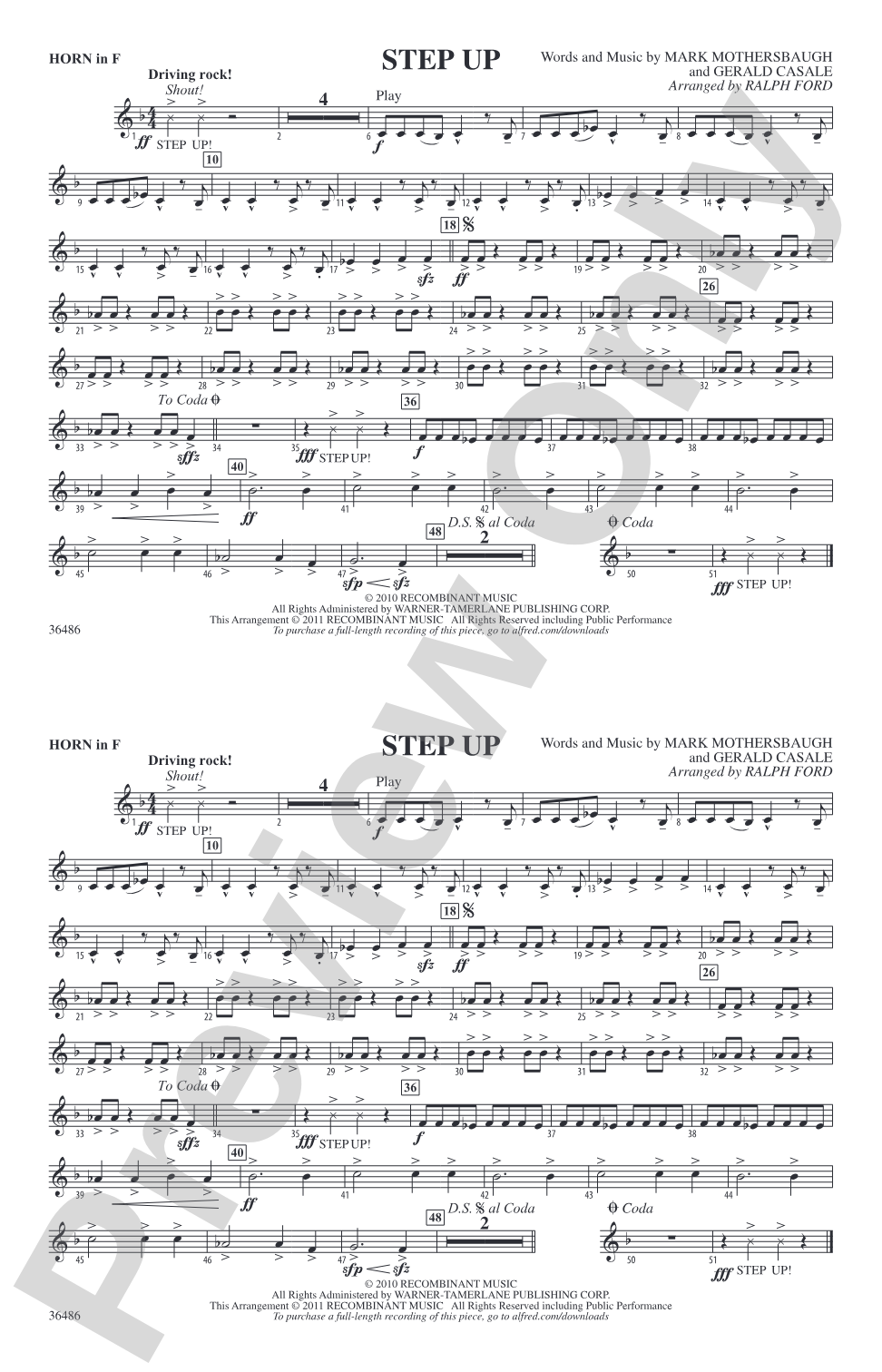 Step Up: 1st F Horn