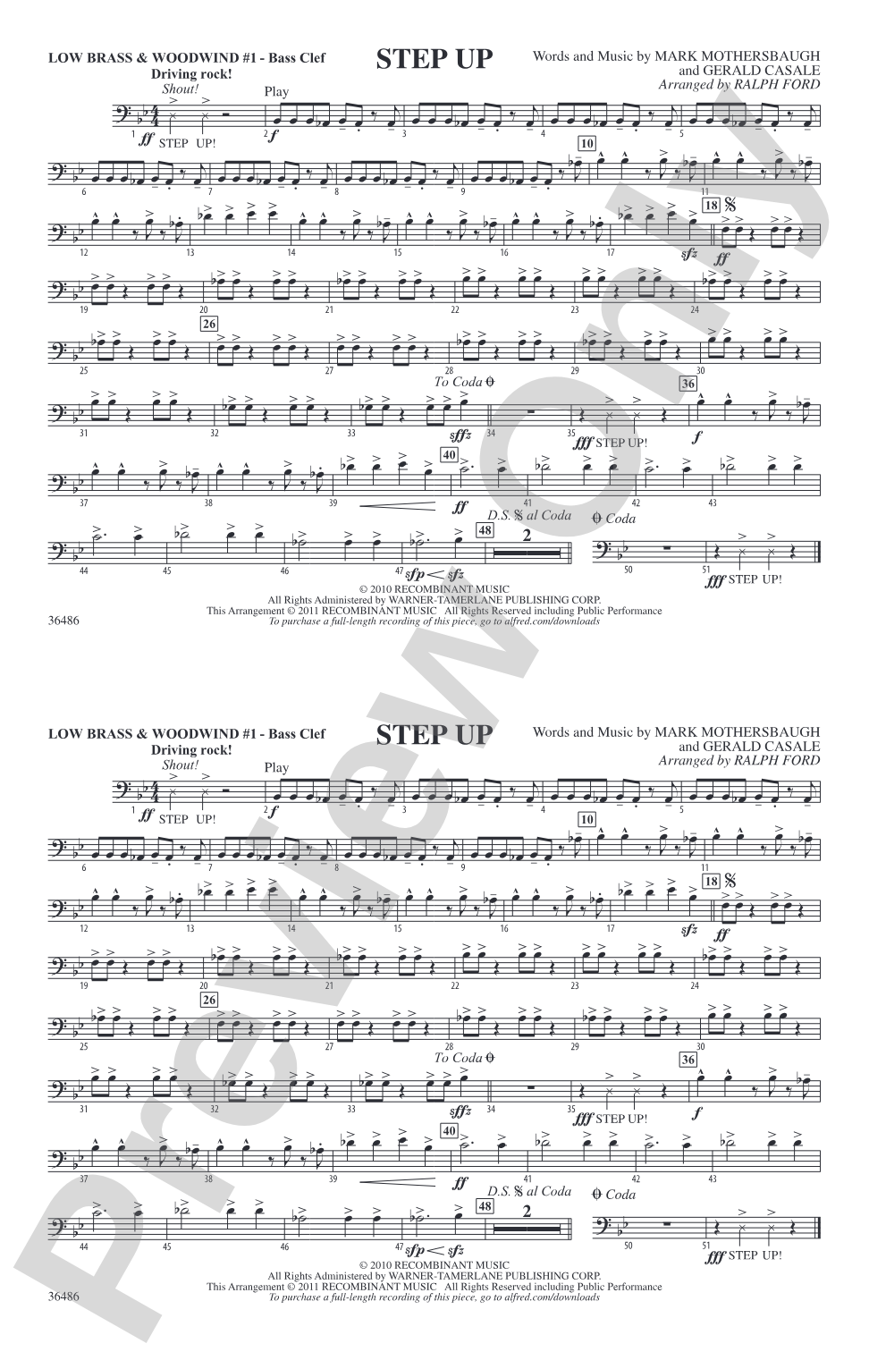 Step Up: Low Brass & Woodwinds #1 - Bass Clef