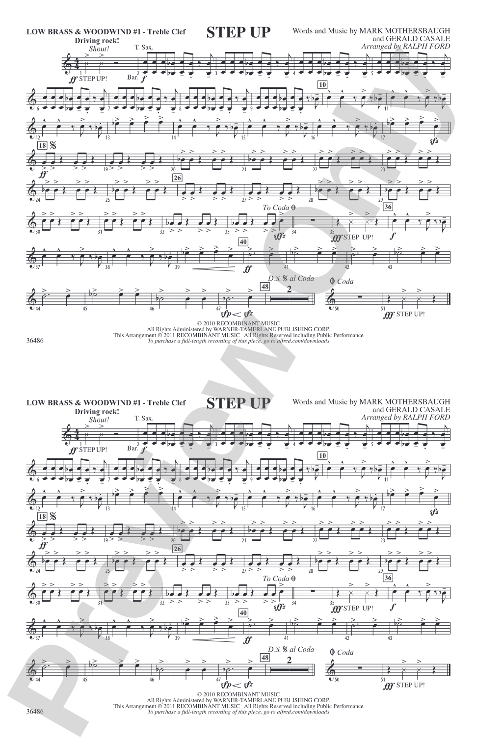 Step Up: Low Brass & Woodwinds #1 - Treble Clef