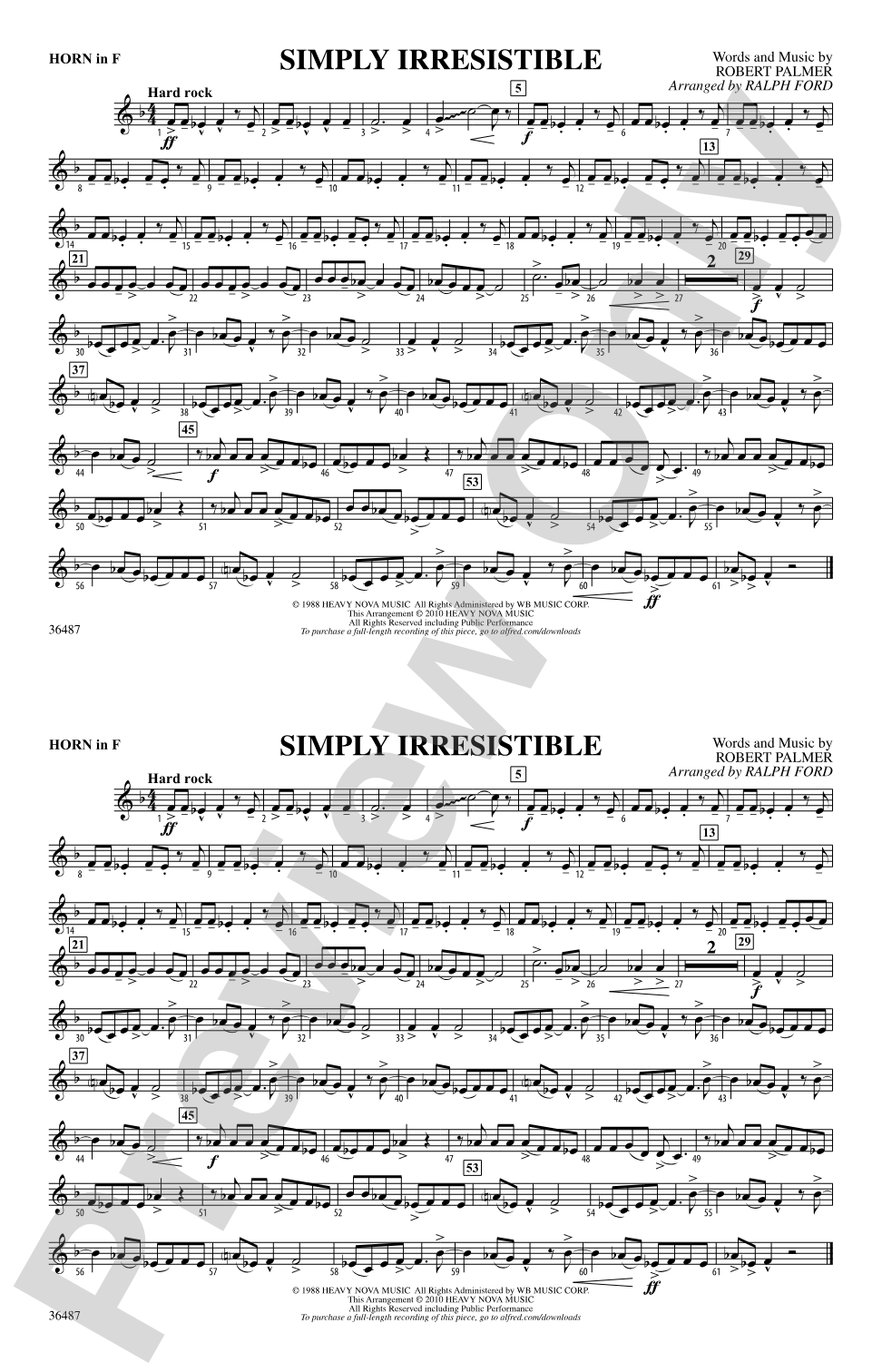 Simply Irresistible: 1st F Horn