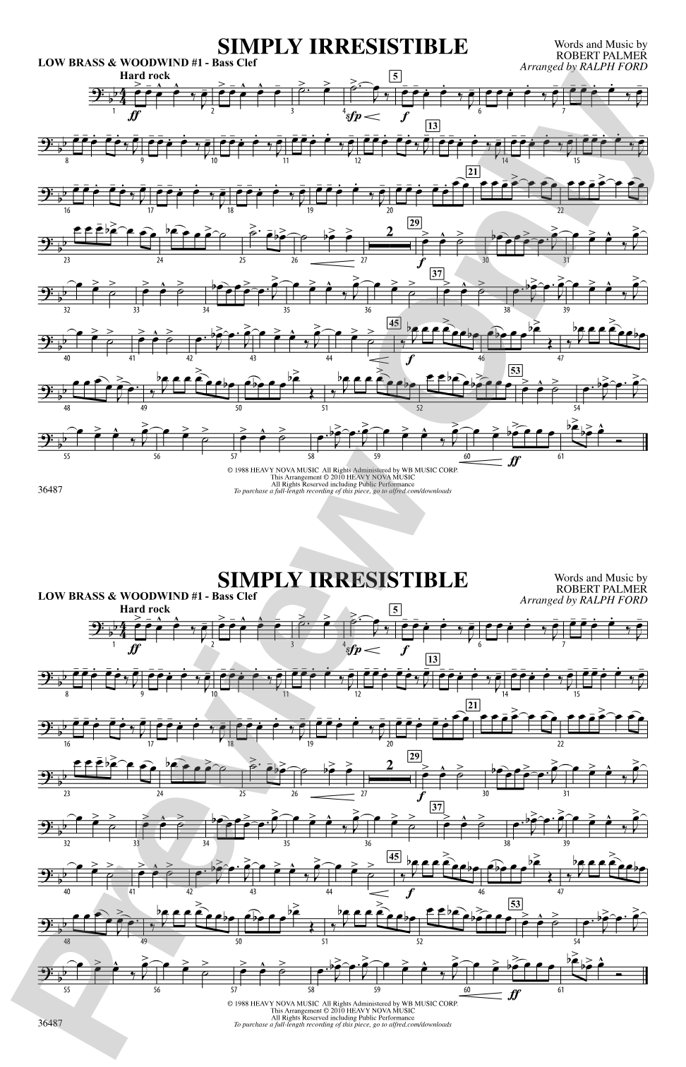 Simply Irresistible: Low Brass & Woodwinds #1 - Bass Clef