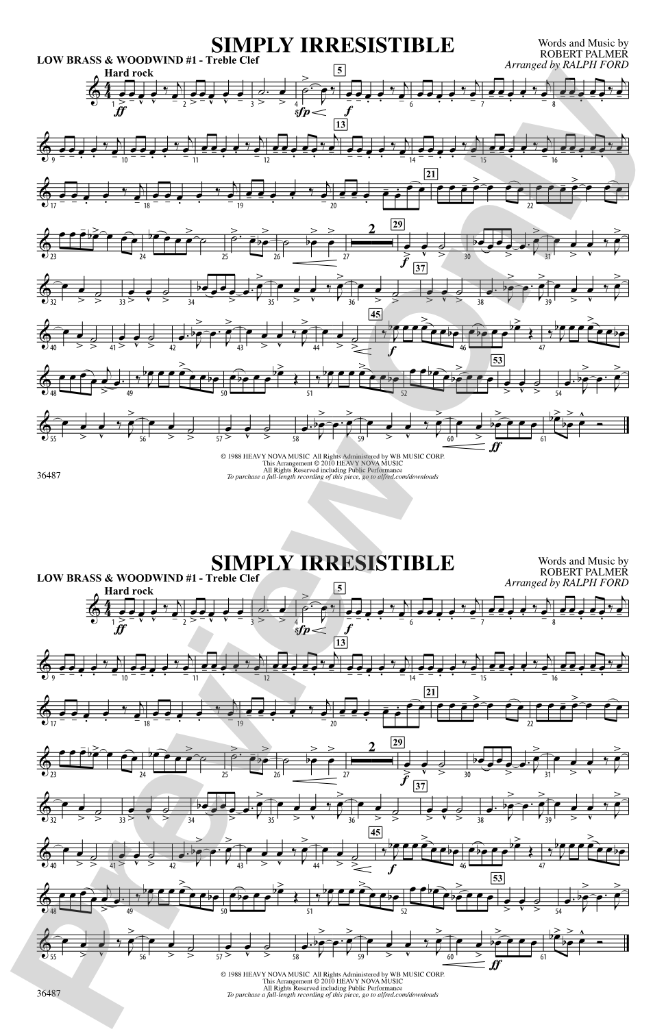 Simply Irresistible: Low Brass & Woodwinds #1 - Treble Clef