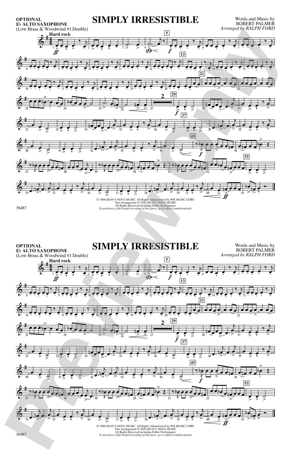 Simply Irresistible: Optional Alto Sax