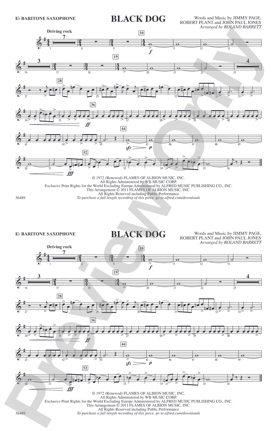Black Dog: E-flat Baritone Saxophone