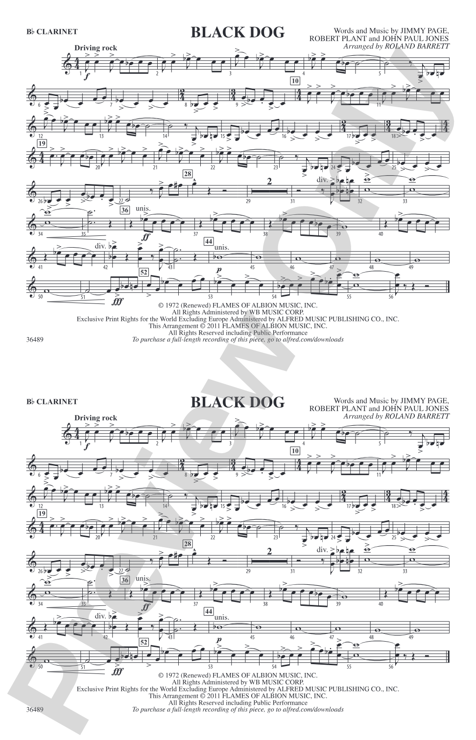 Black Dog: 1st B-flat Clarinet