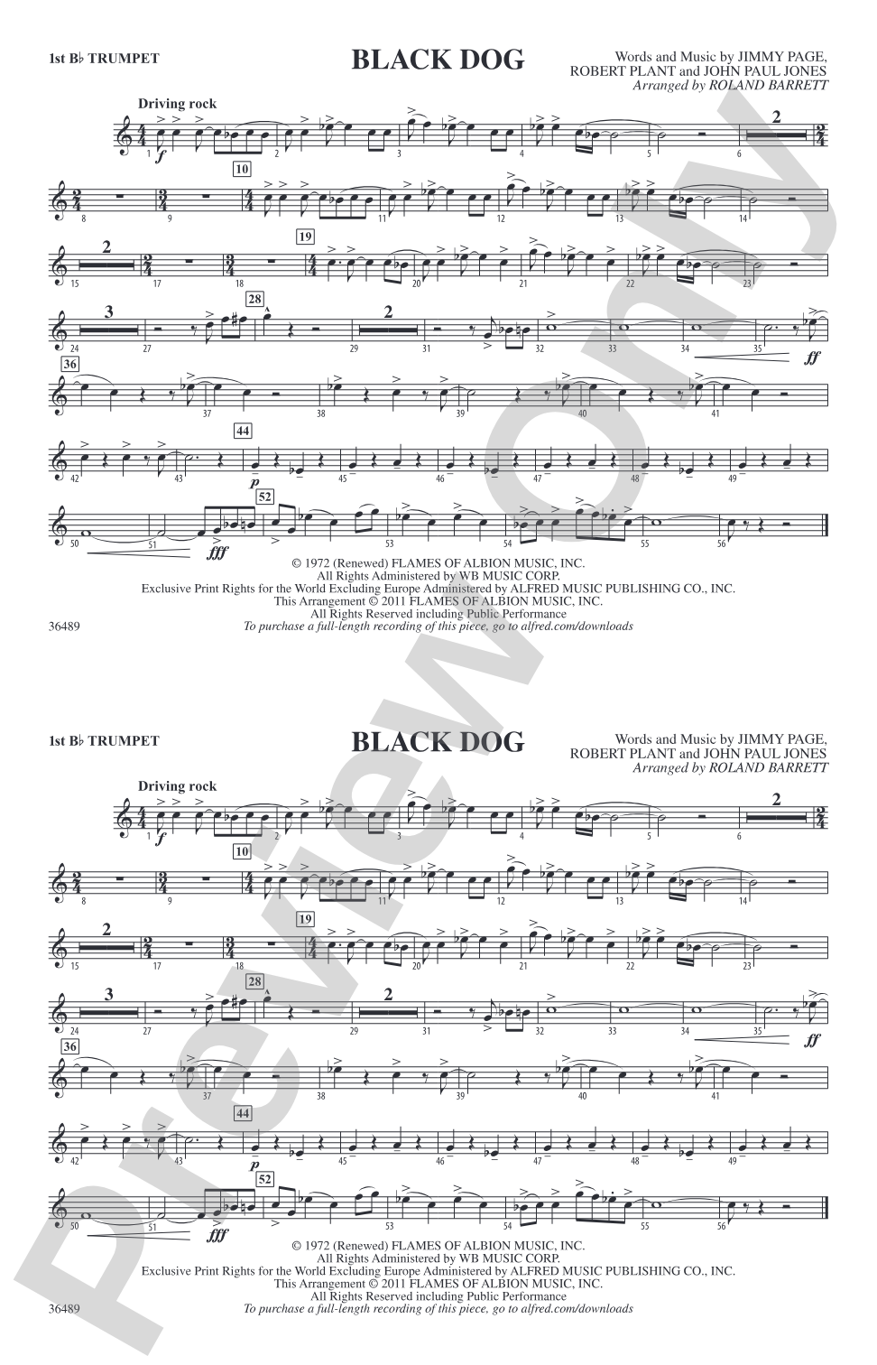 Black Dog: 1st B-flat Trumpet