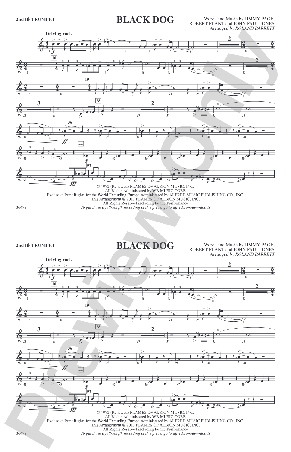 Black Dog: 2nd B-flat Trumpet