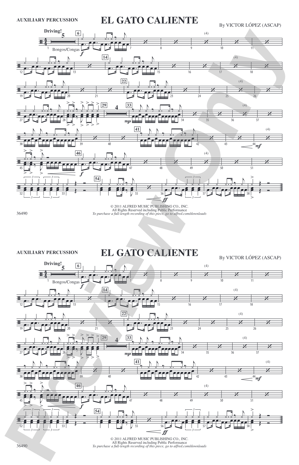 El Gato Caliente: Auxiliary Percussion