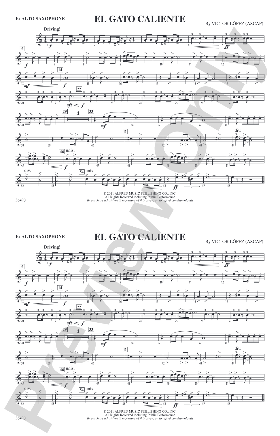 El Gato Caliente: E-flat Alto Saxophone
