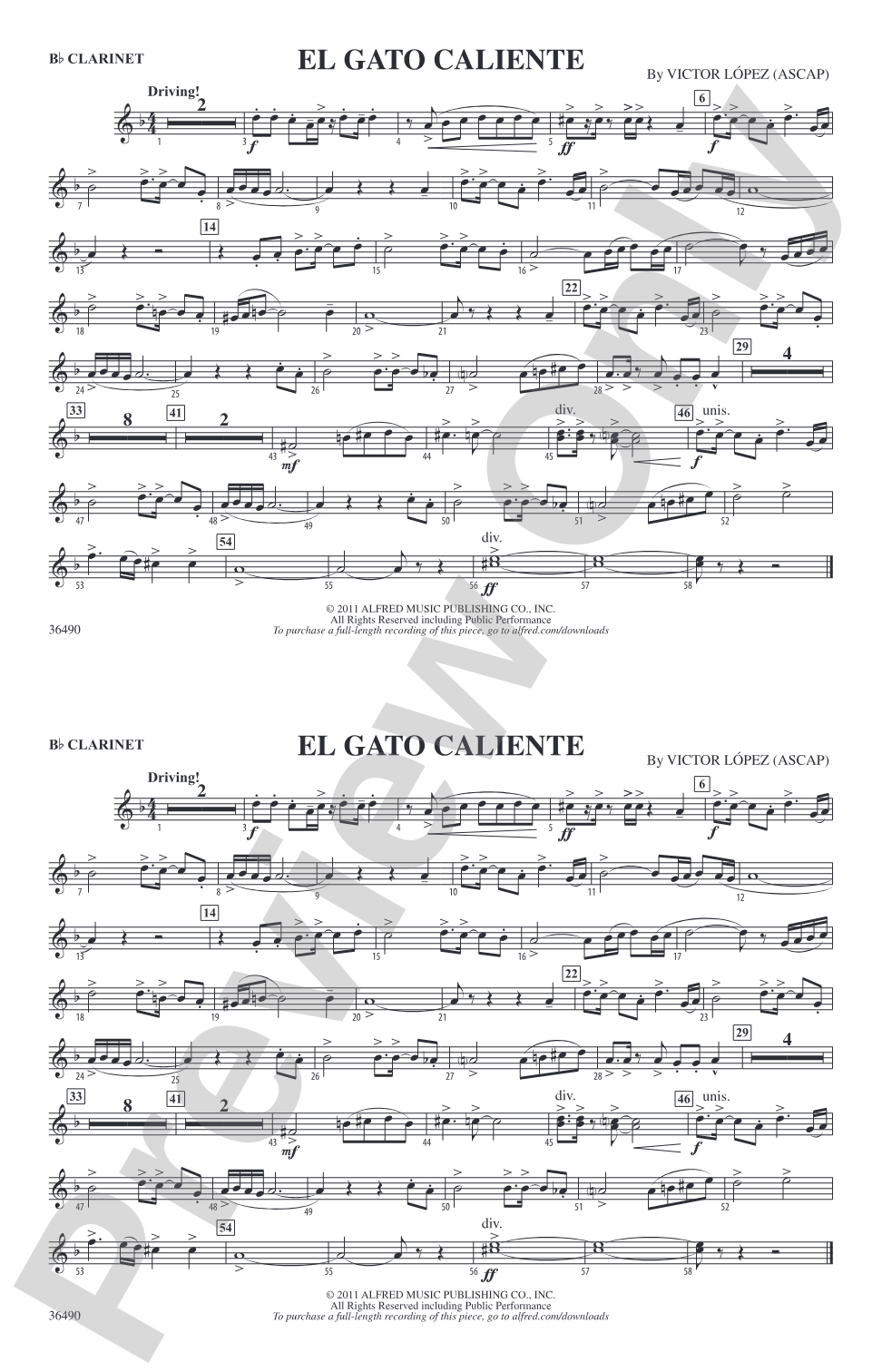 El Gato Caliente: 1st B-flat Clarinet