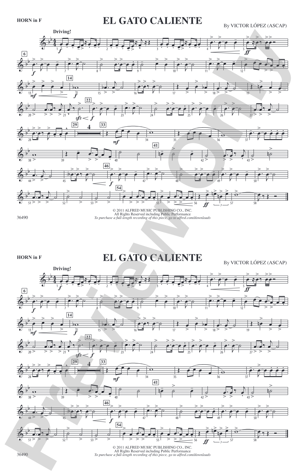 El Gato Caliente: 1st F Horn