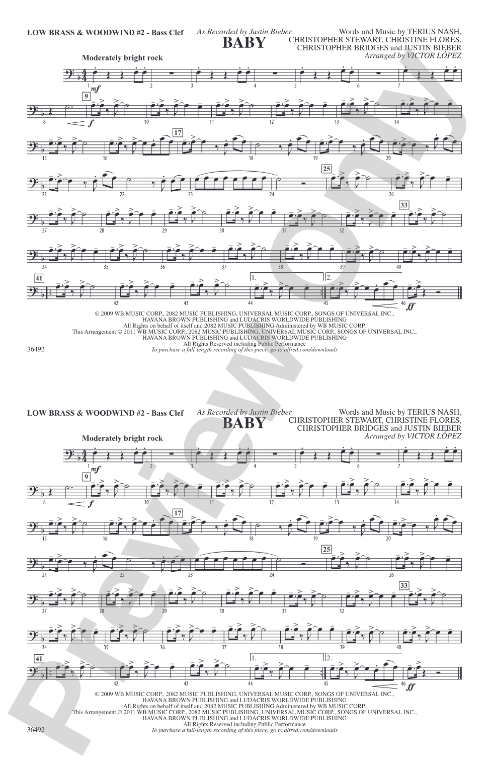 Baby: Low Brass & Woodwinds #2 - Bass Clef