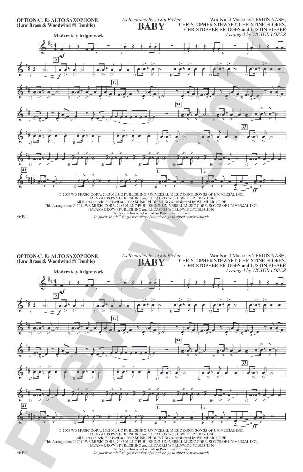 Baby: Optional Alto Sax