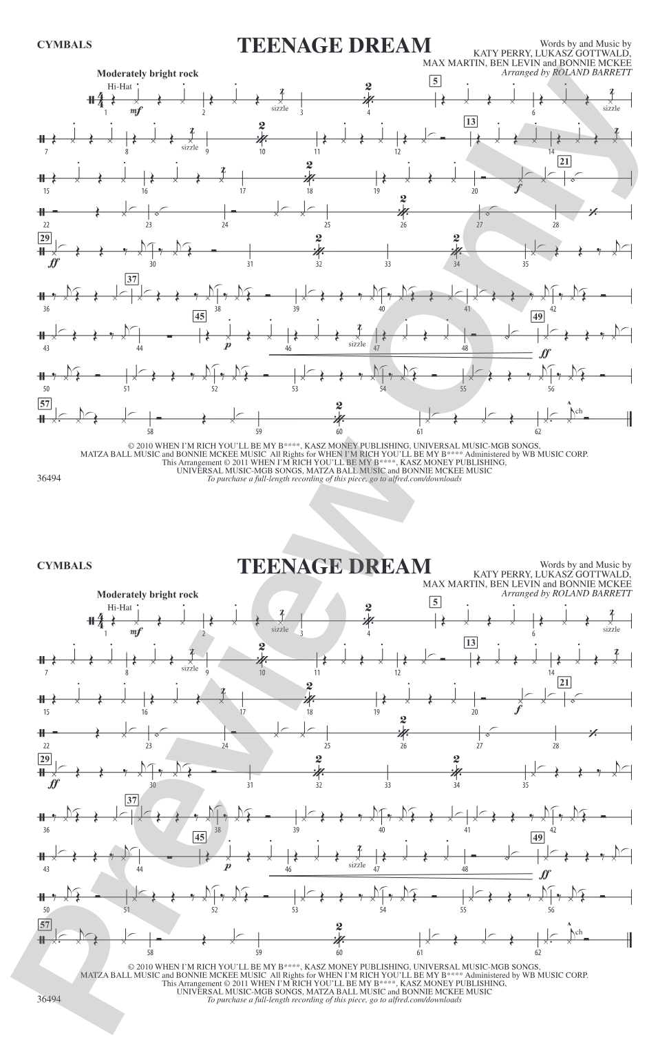 Teenage Dream: Cymbals