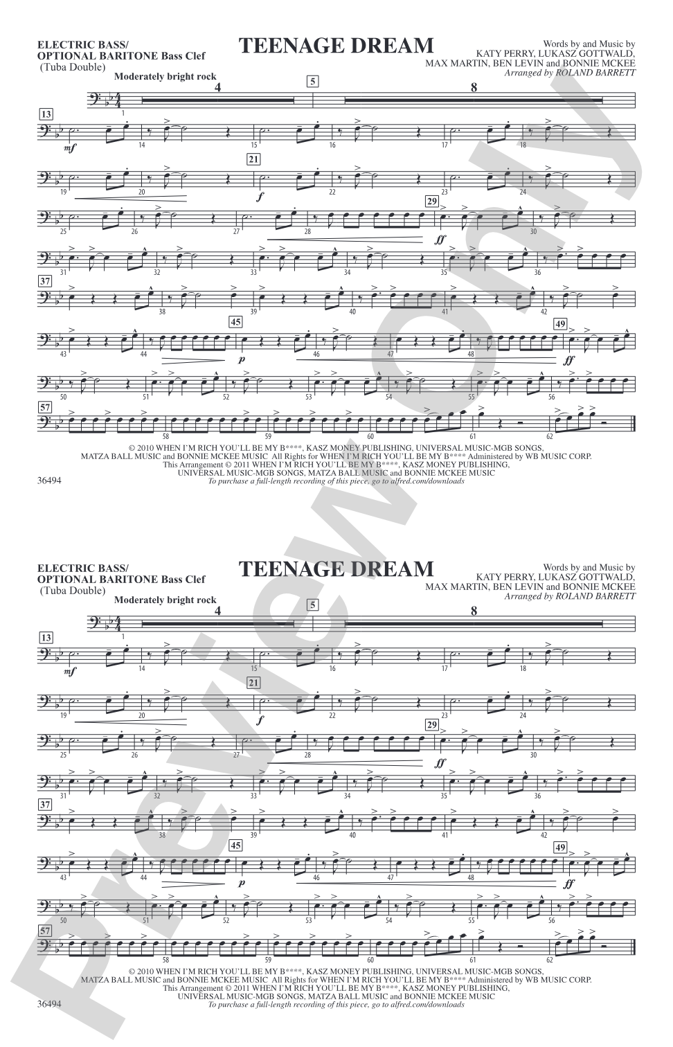 Teenage Dream: Electric Bass
