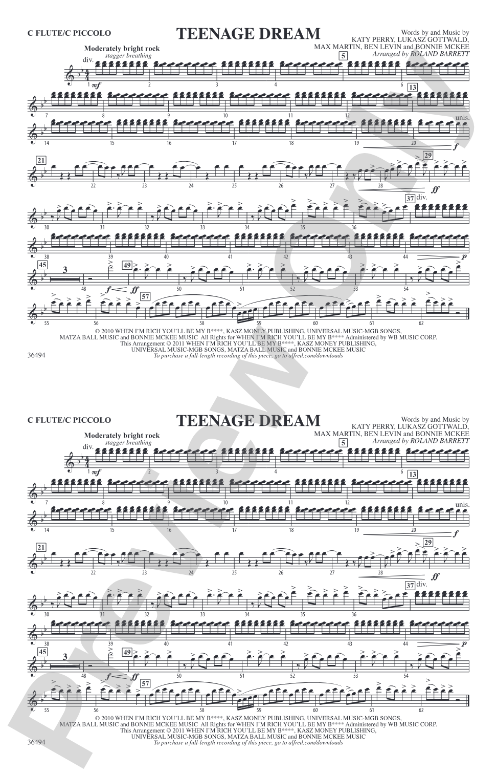 Teenage Dream: Flute