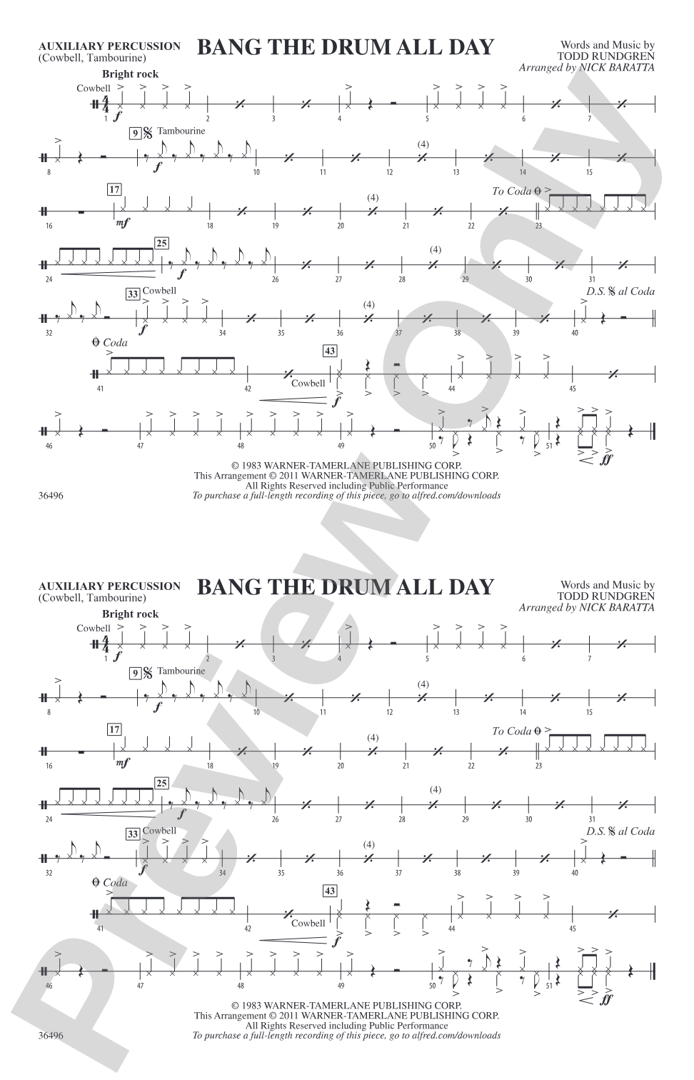 Bang the Drum All Day: Auxiliary Percussion