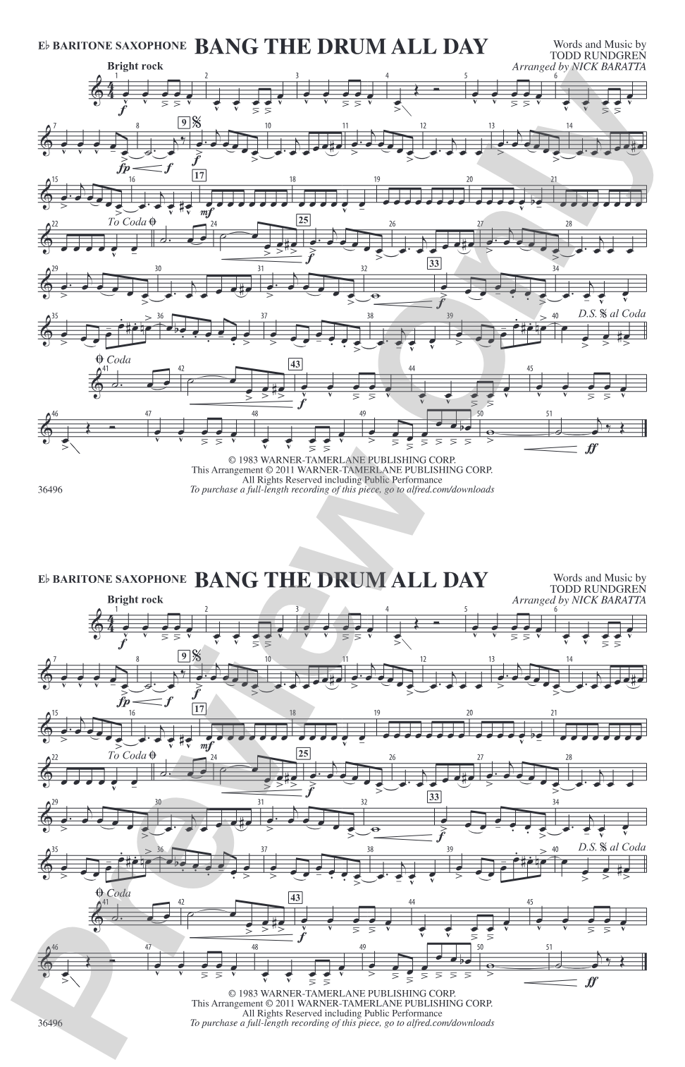Bang the Drum All Day: E-flat Baritone Saxophone