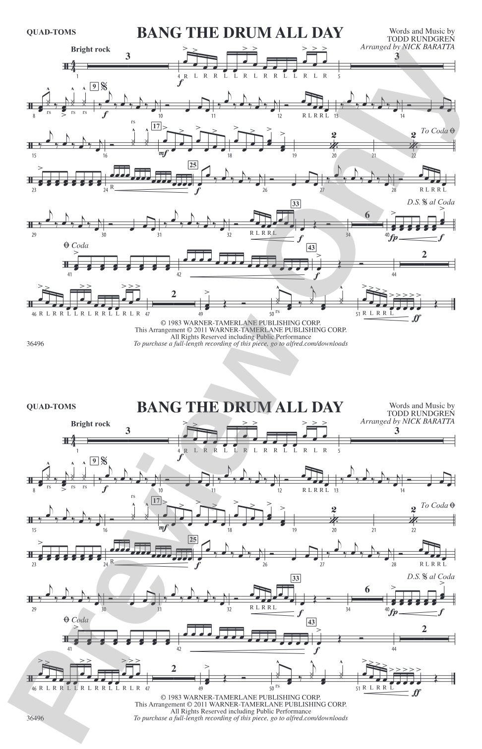 Bang the Drum All Day: Quad-Toms