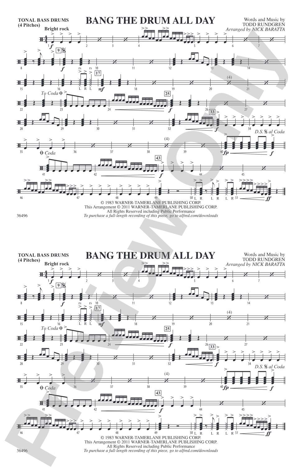 Bang the Drum All Day: Tonal Bass Drum