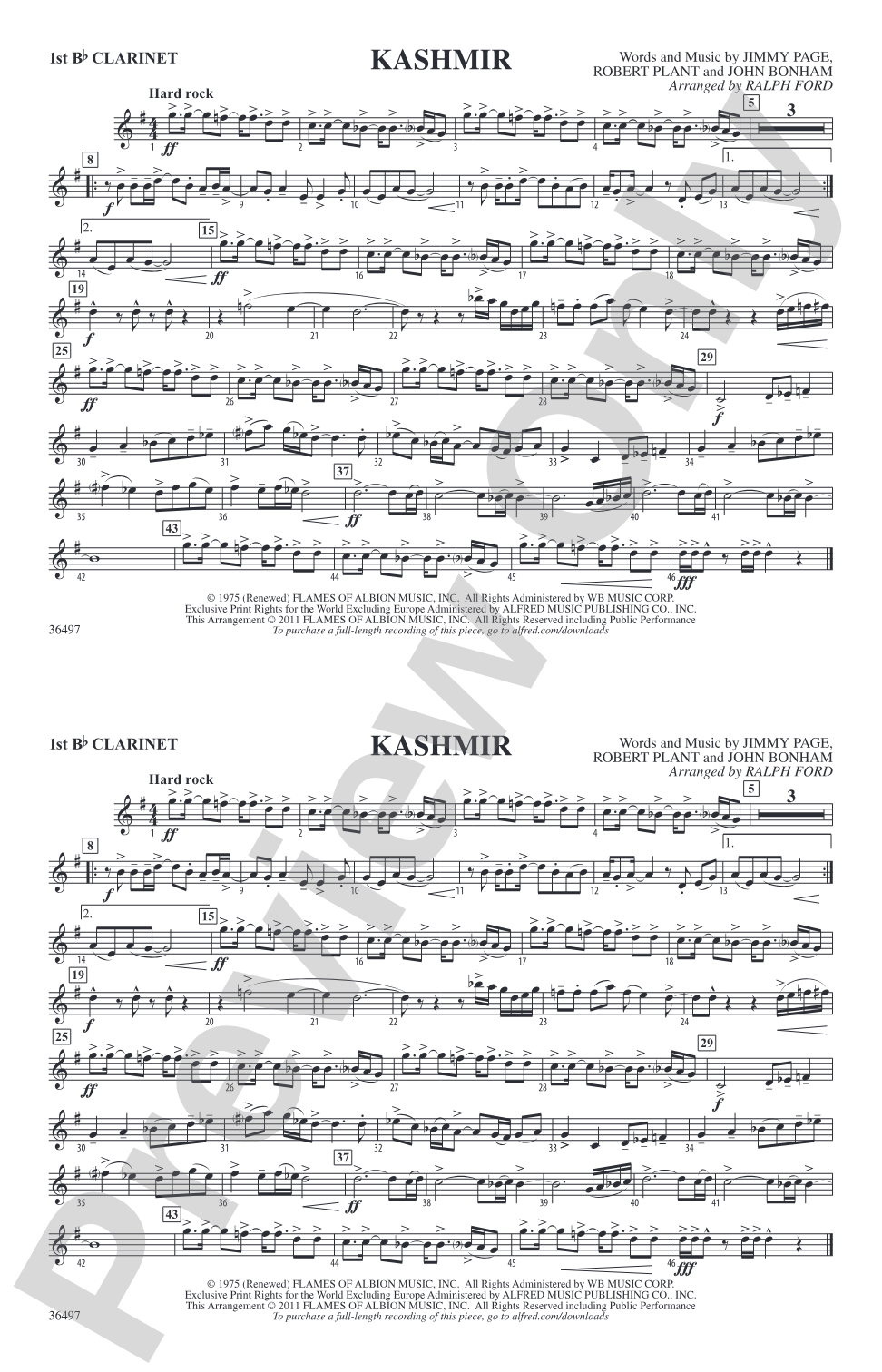 Kashmir: 1st B-flat Clarinet