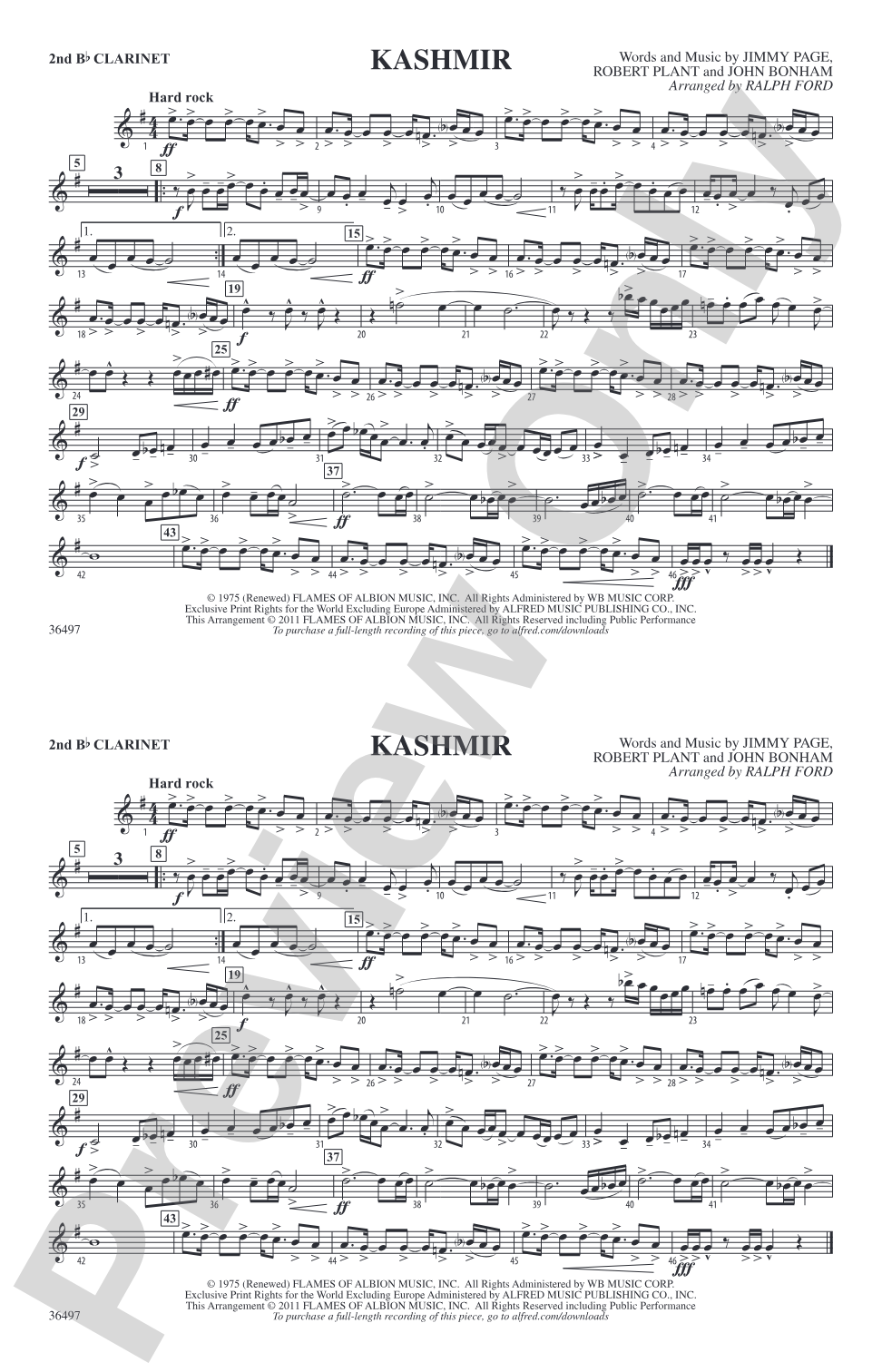 Kashmir: 2nd B-flat Clarinet