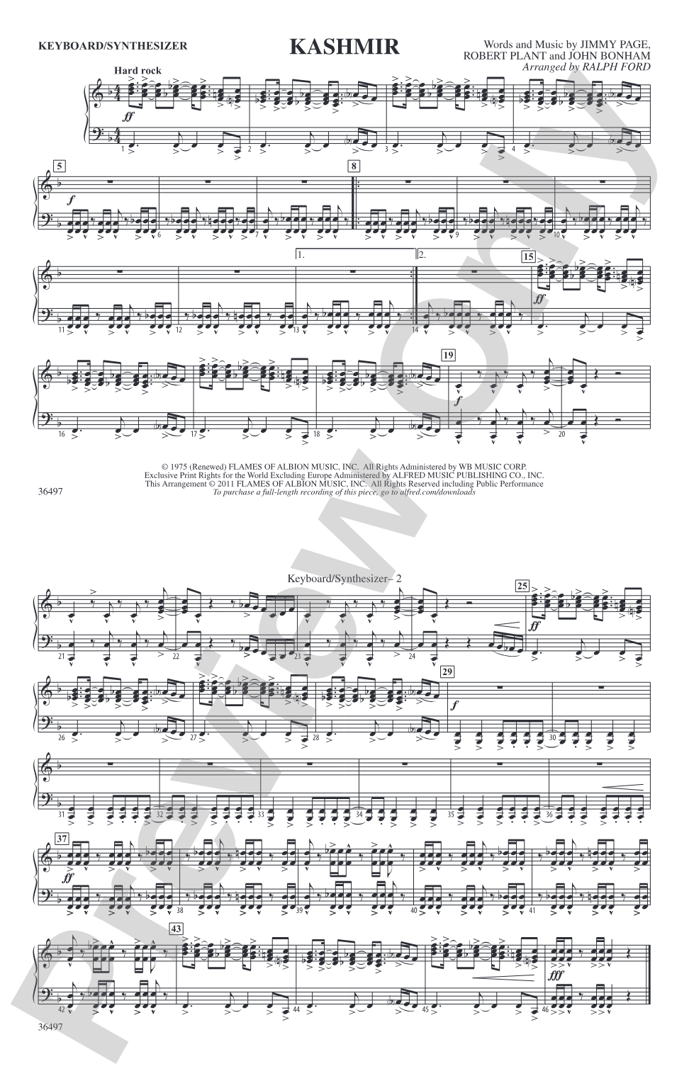 Kashmir: Keyboard/Synthesizer