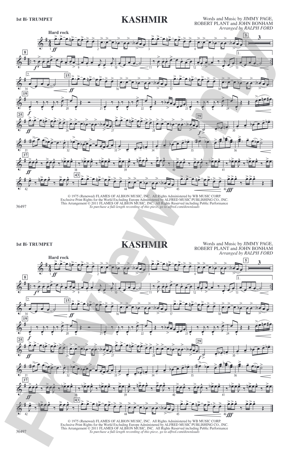 Kashmir: 1st B-flat Trumpet