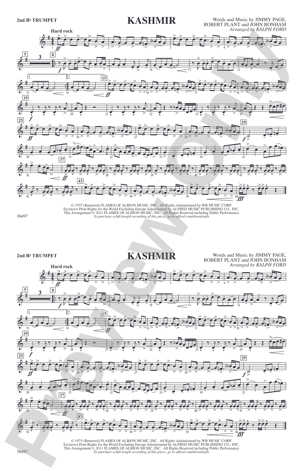 Kashmir: 2nd B-flat Trumpet