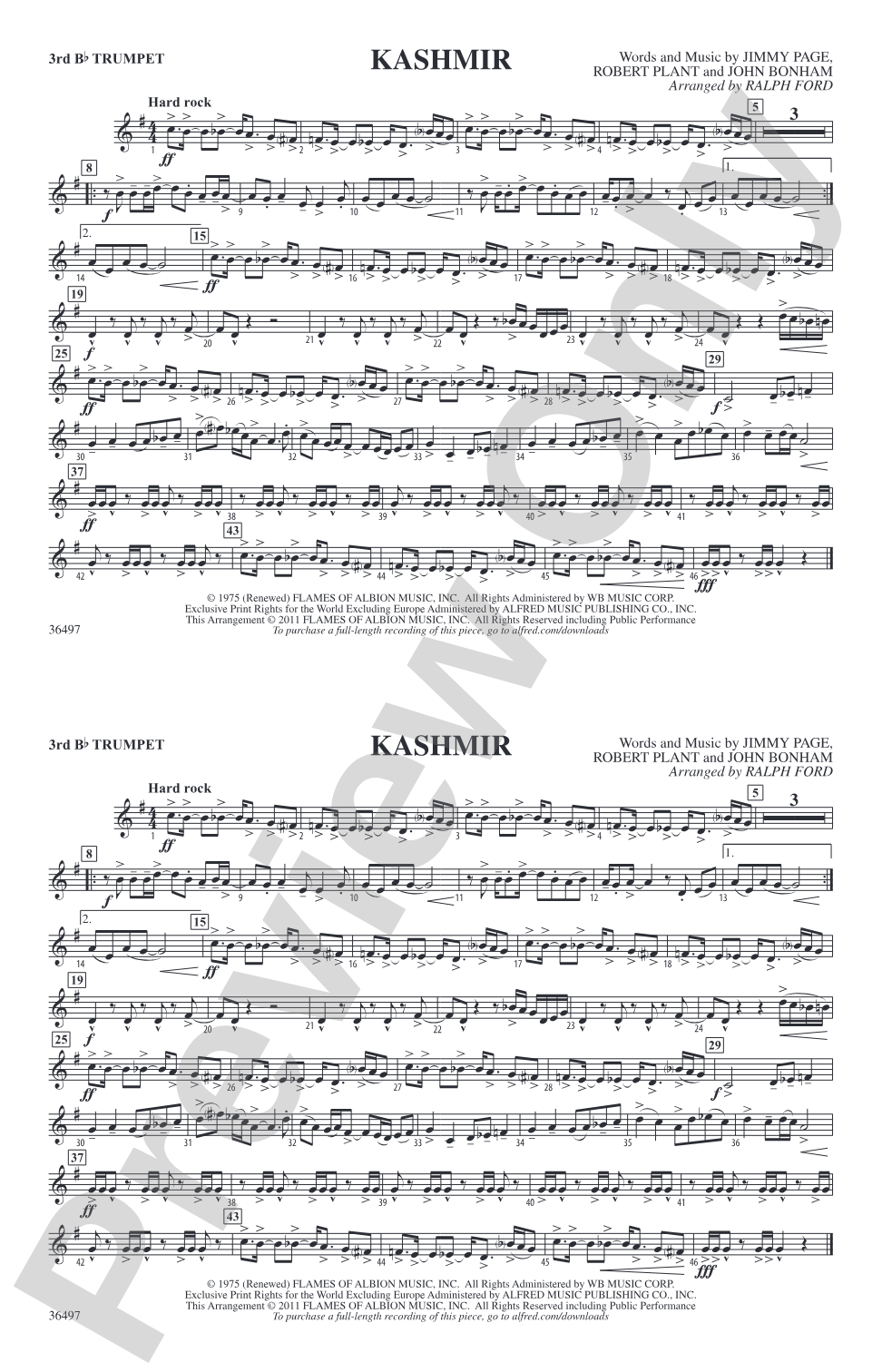 Kashmir: 3rd B-flat Trumpet