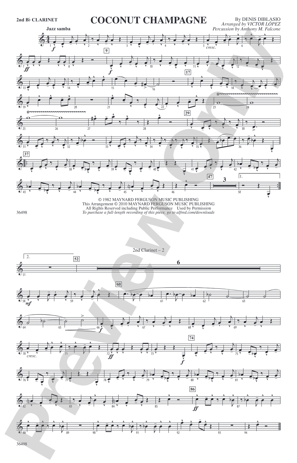 Coconut Champagne: 2nd B-flat Clarinet