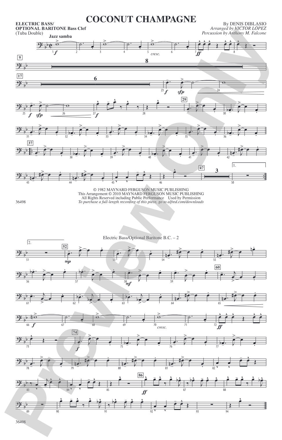 Coconut Champagne: Electric Bass