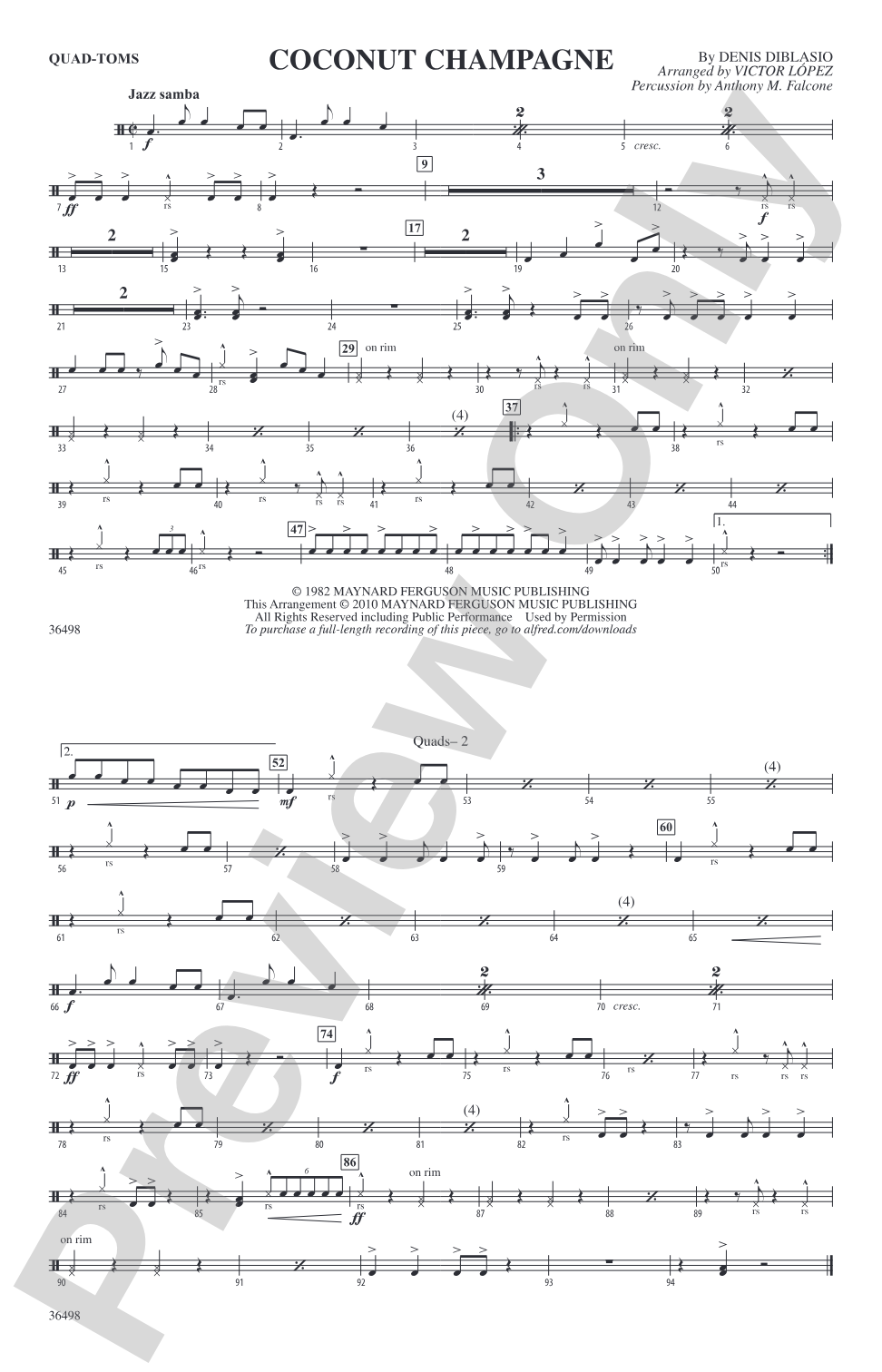 Coconut Champagne: Quad-Toms