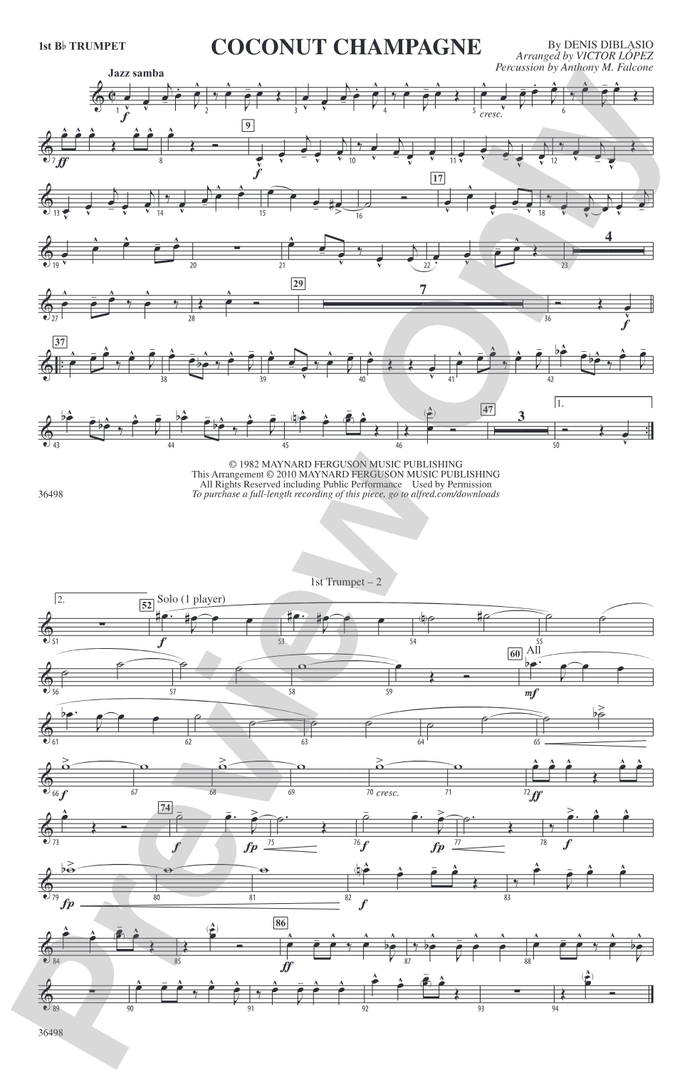 Coconut Champagne: 1st B-flat Trumpet
