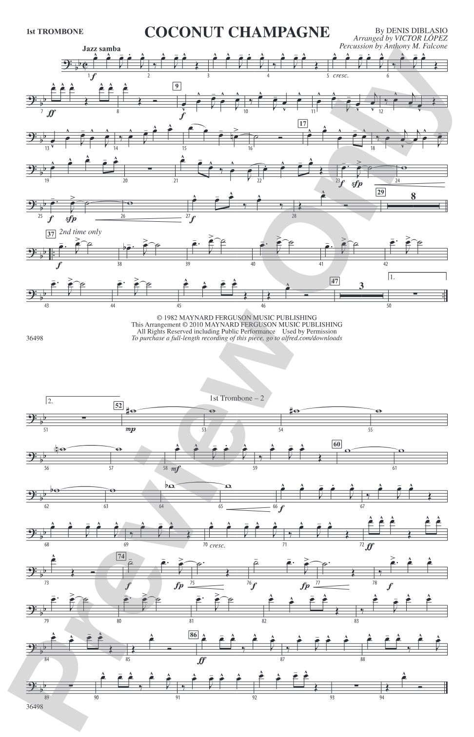 Coconut Champagne: 1st Trombone