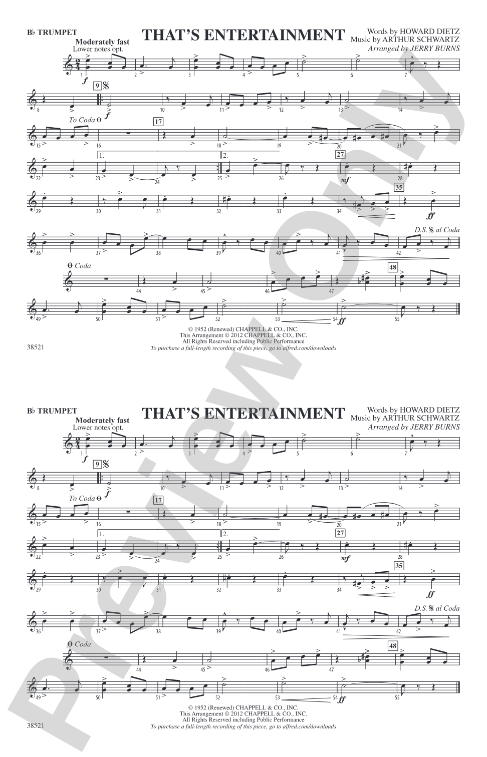That's Entertainment: 1st B-flat Trumpet