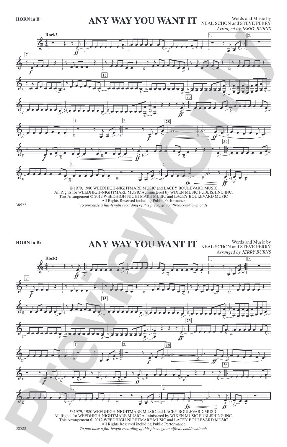 Any Way You Want It: Horn in B flat