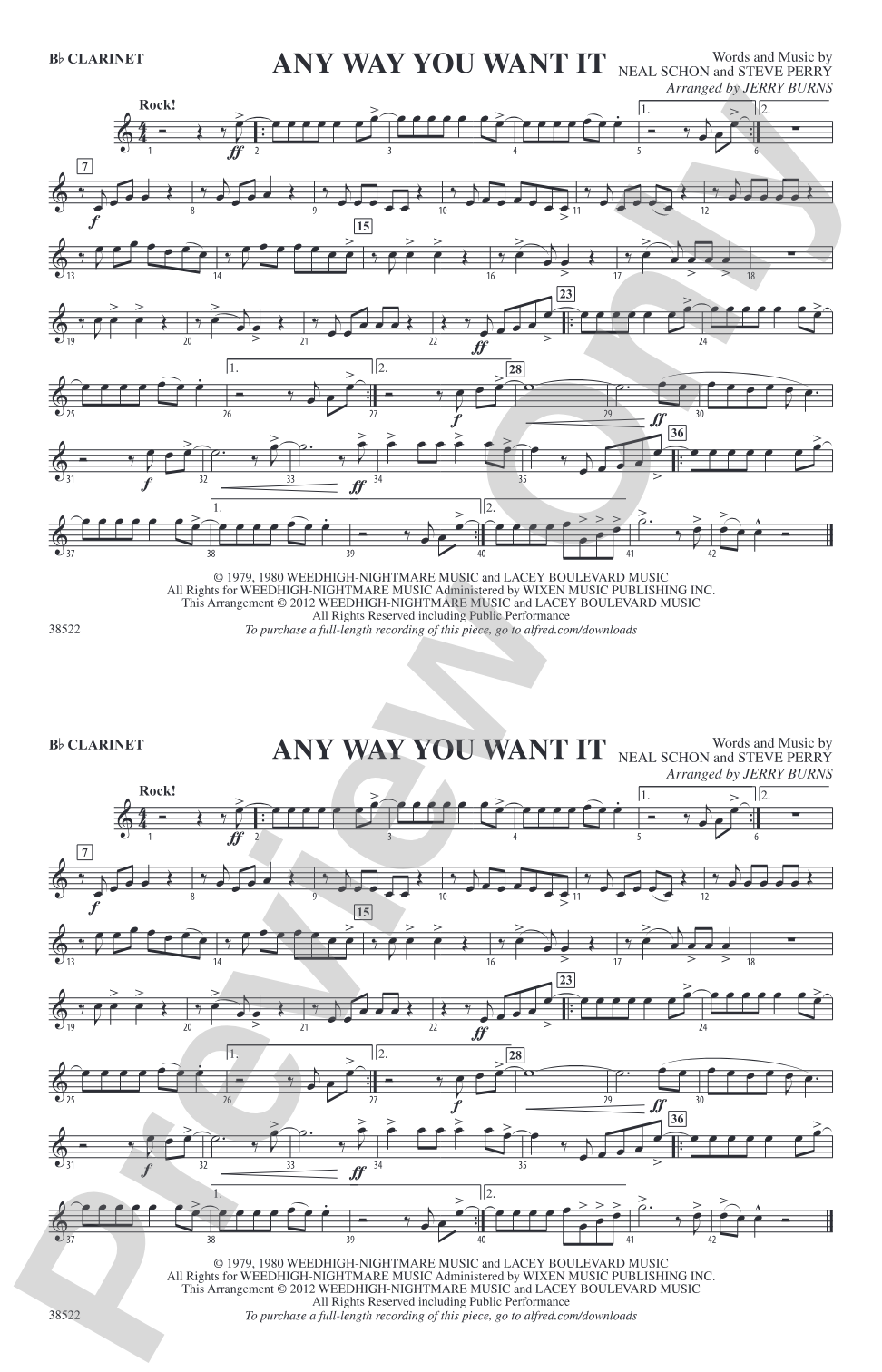 Any Way You Want It: 1st B-flat Clarinet