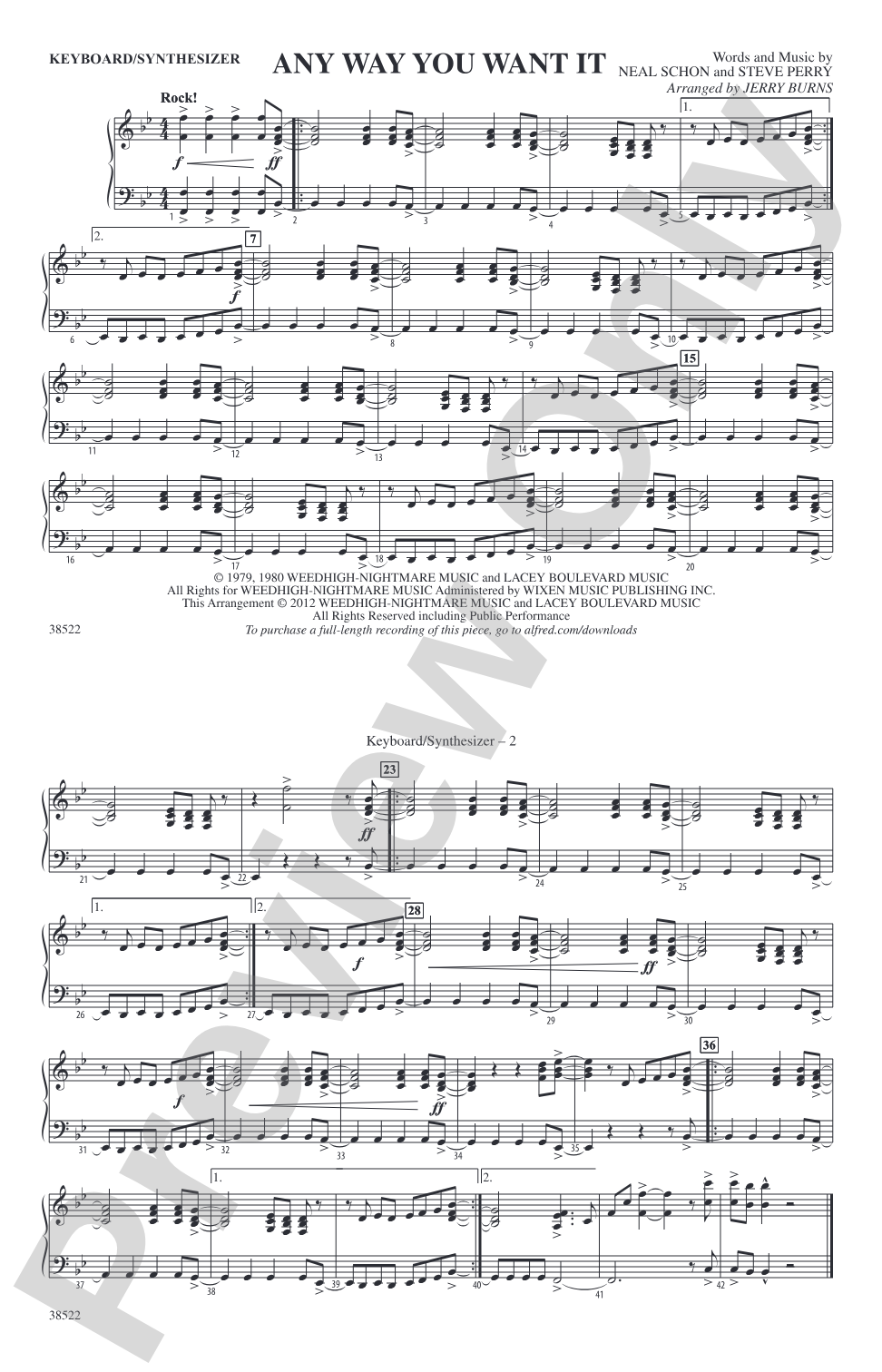 Any Way You Want It: Keyboard/Synthesizer