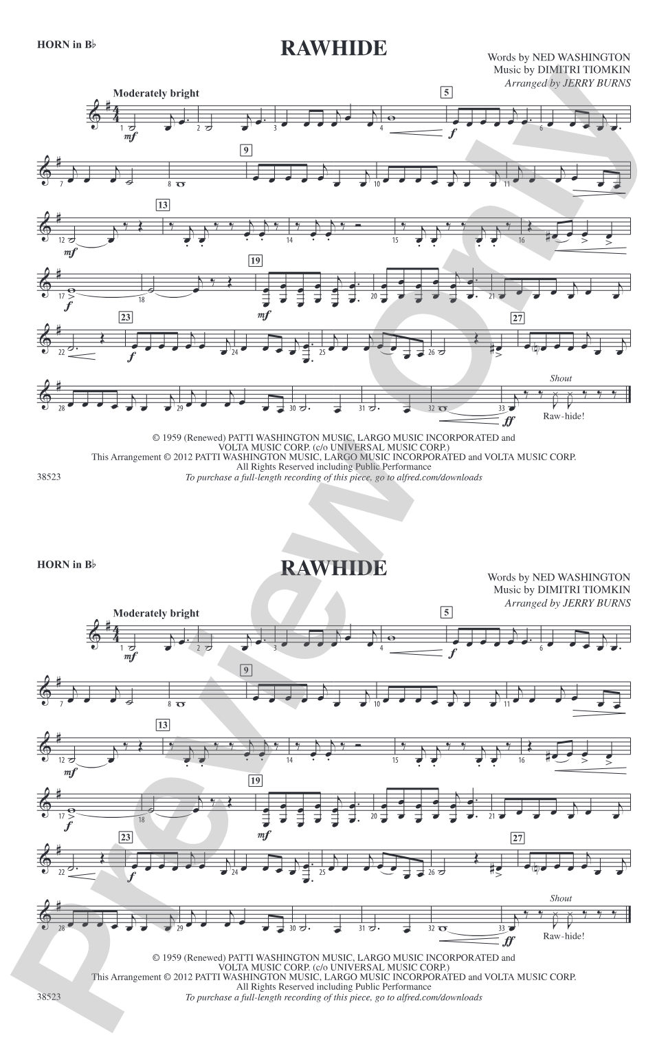Rawhide: Horn in B flat