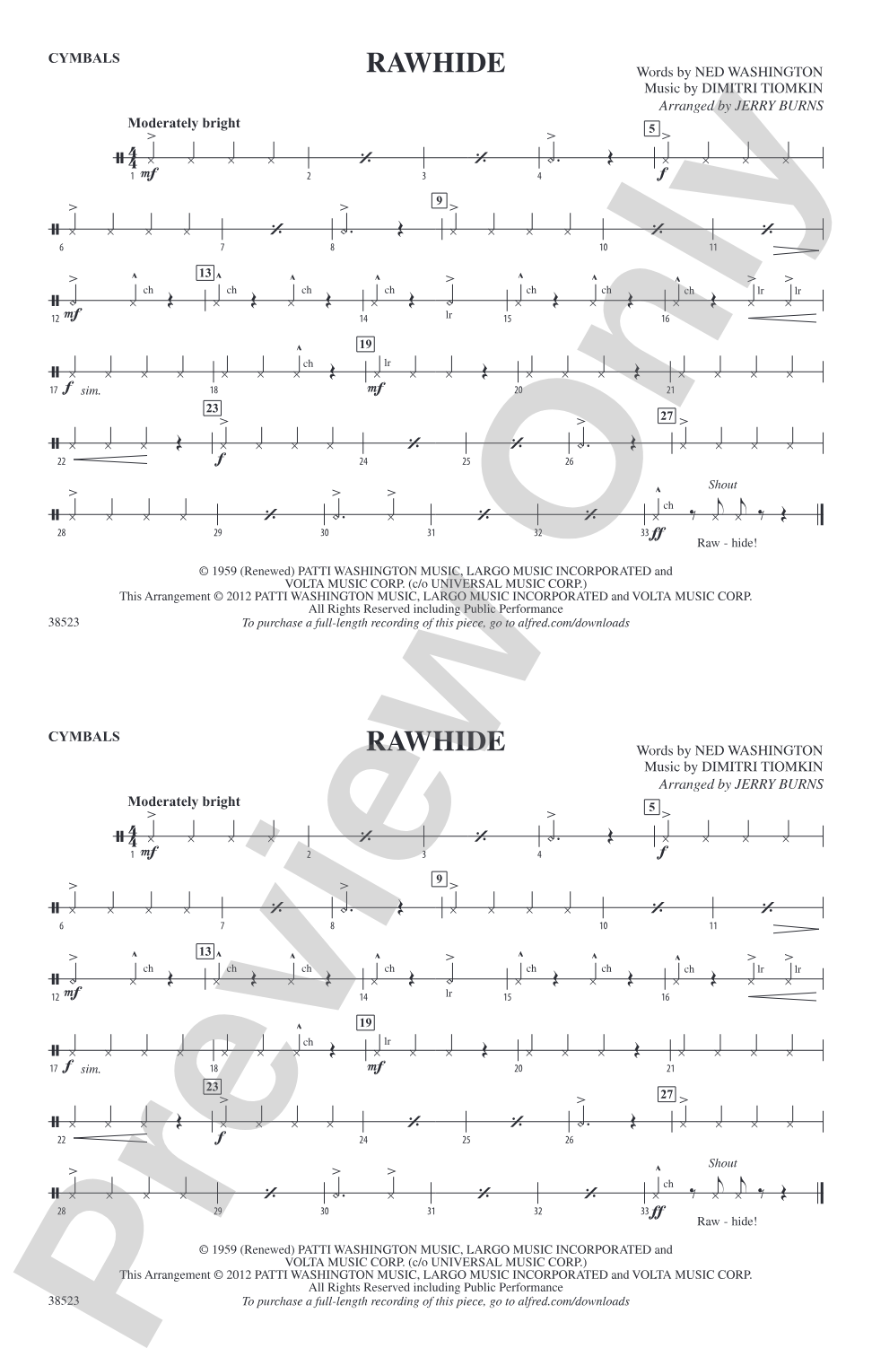 Rawhide: Cymbals