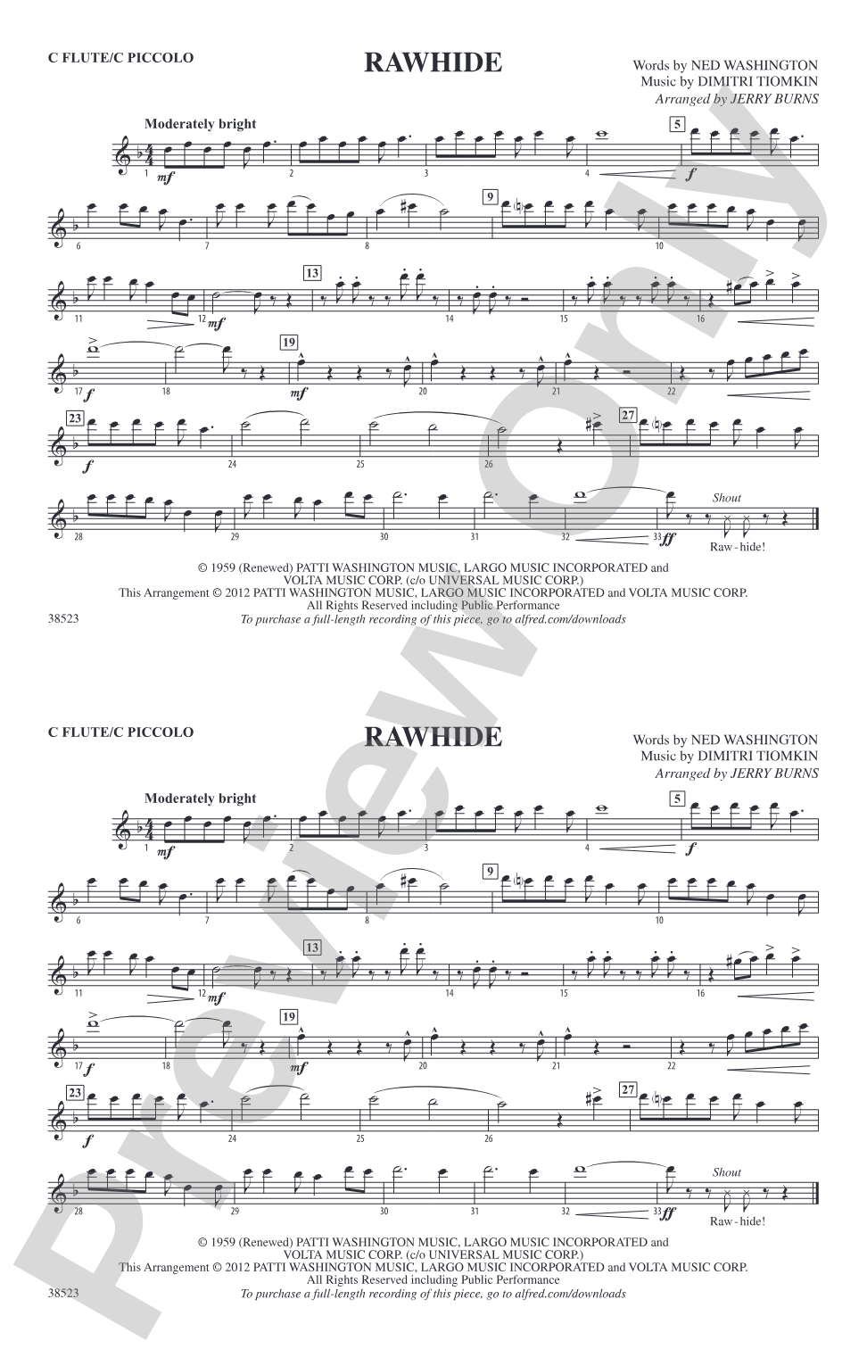 Rawhide: Flute