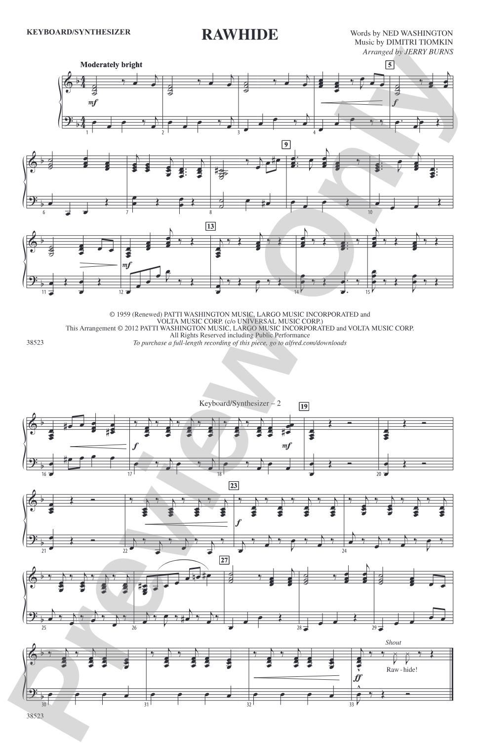 Rawhide: Keyboard/Synthesizer