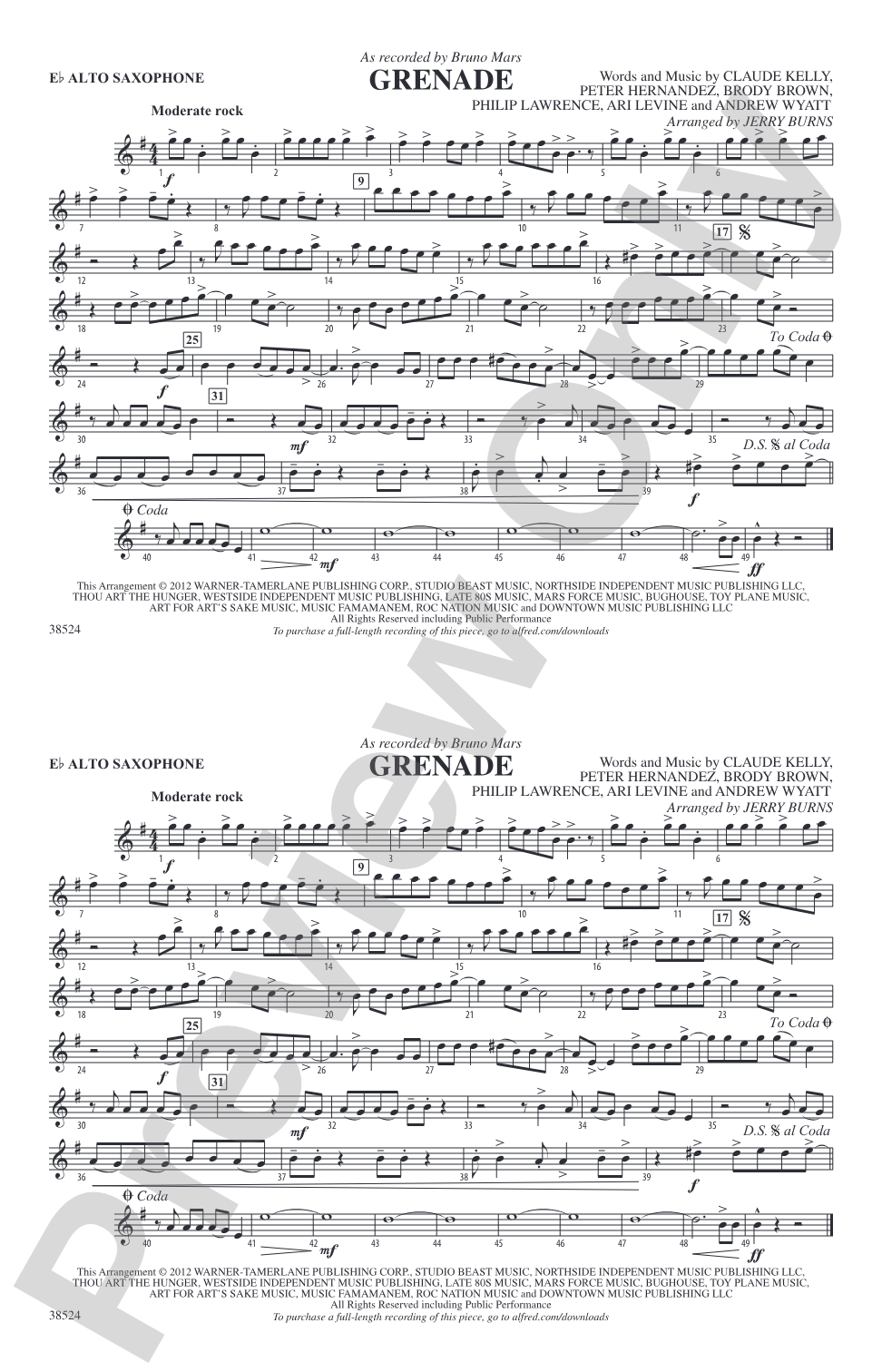 Grenade: E-flat Alto Saxophone