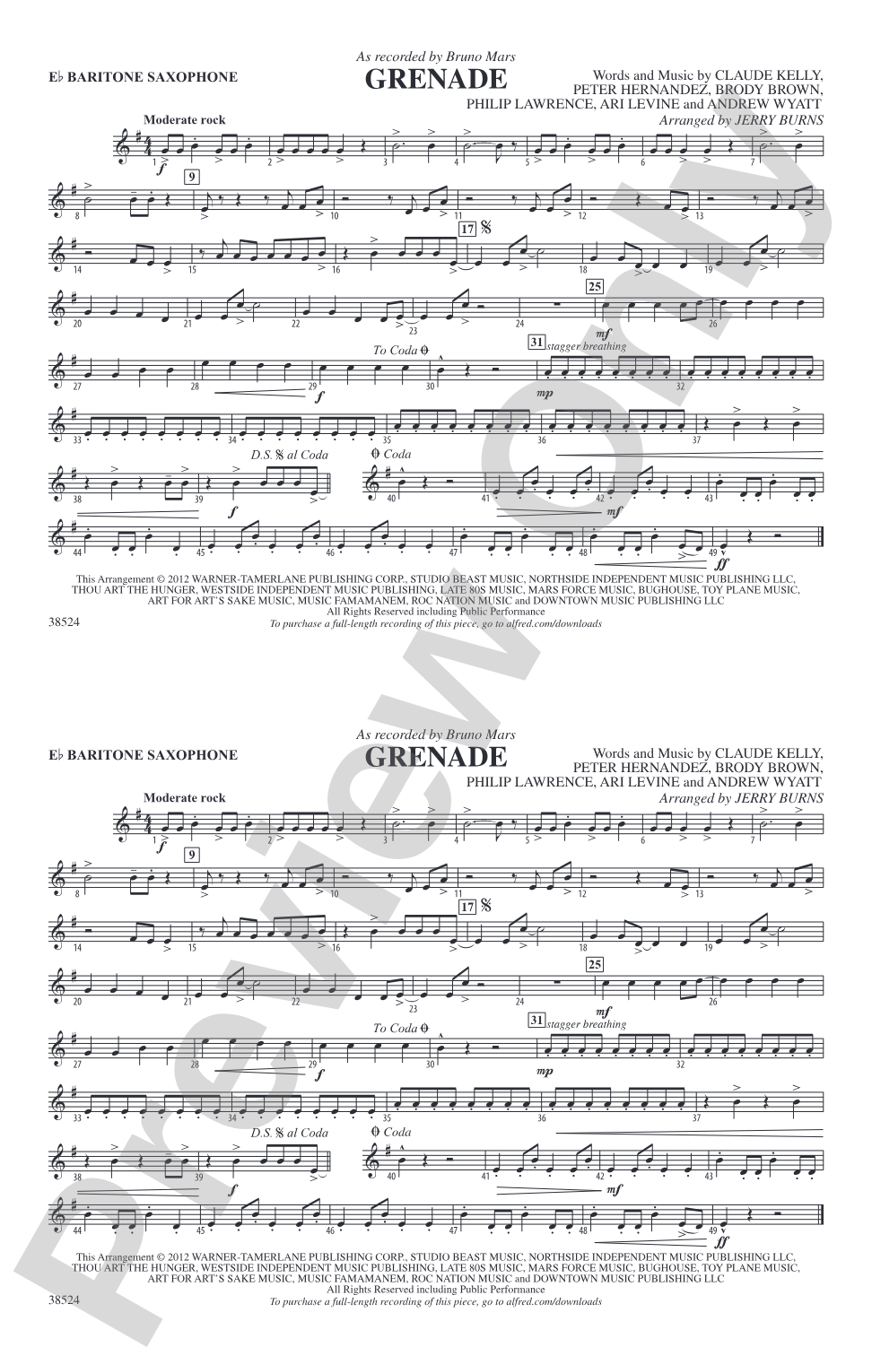 Grenade: E-flat Baritone Saxophone
