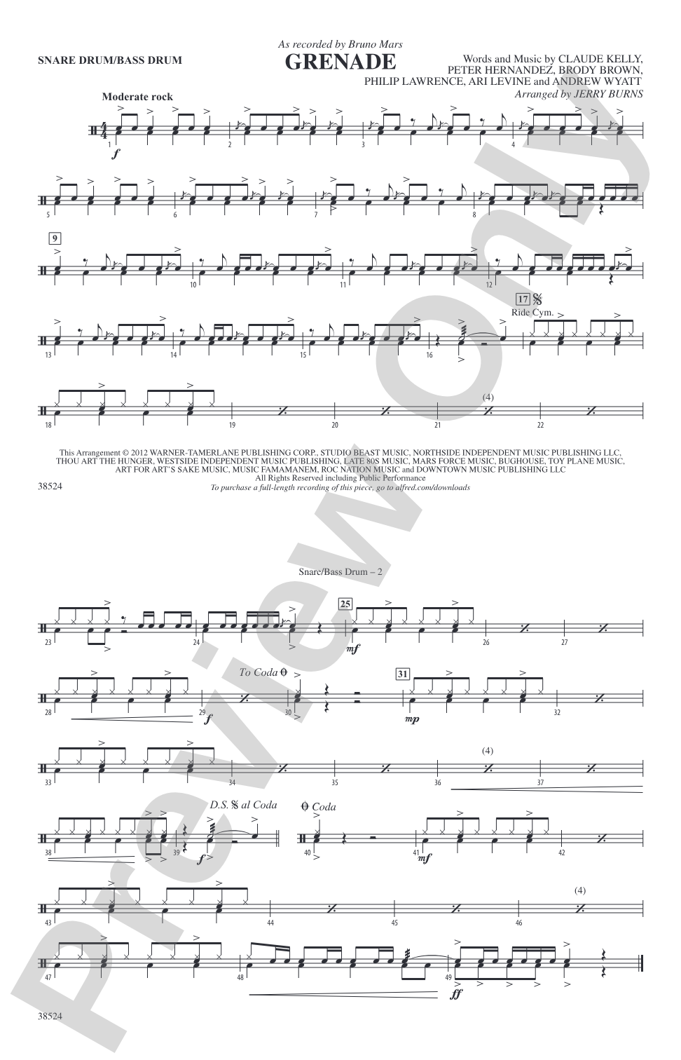 Grenade: Snare Drum/Bass Drum