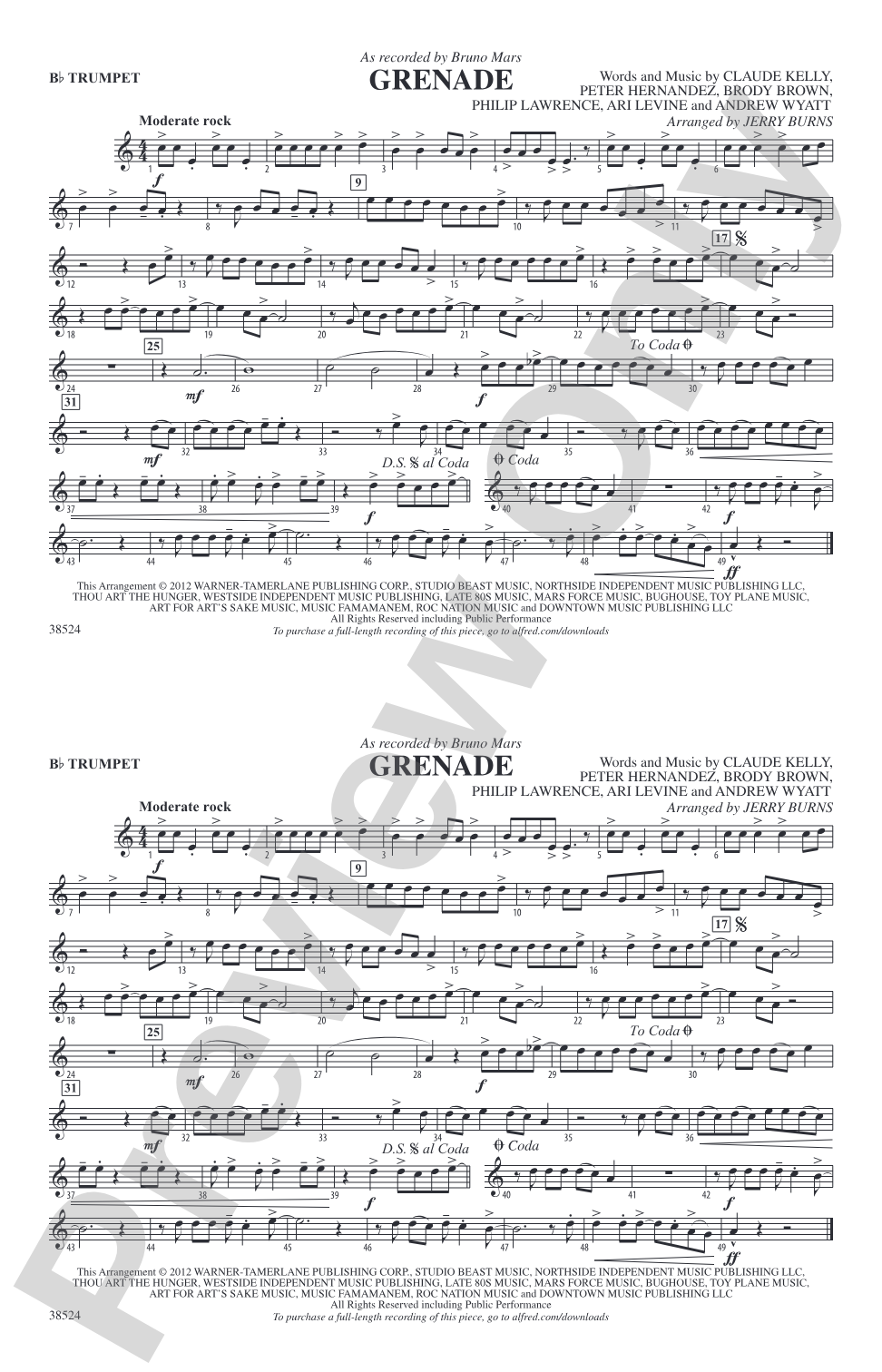 Grenade: 1st B-flat Trumpet