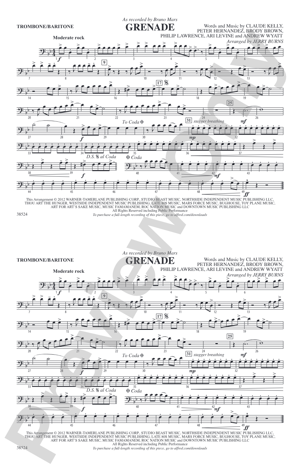 Grenade: 1st Trombone