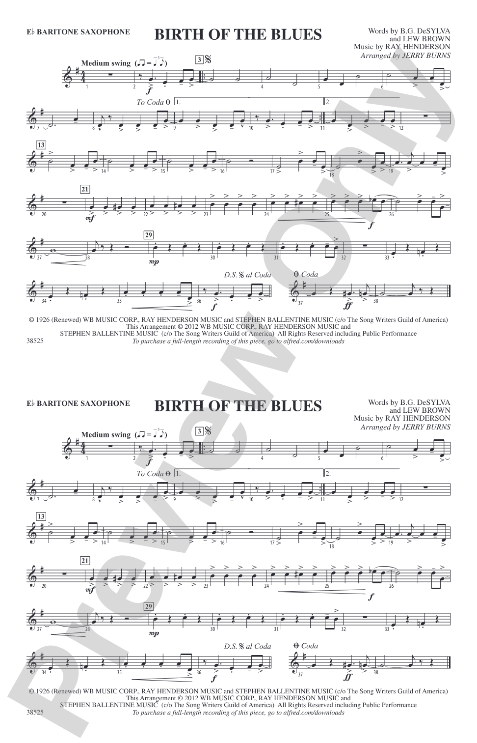 Birth of the Blues: E-flat Baritone Saxophone